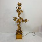 Hans Kögl vloerlamp 60's verguld bloemen floraal, Ophalen, Gebruikt, Metaal, 150 tot 200 cm