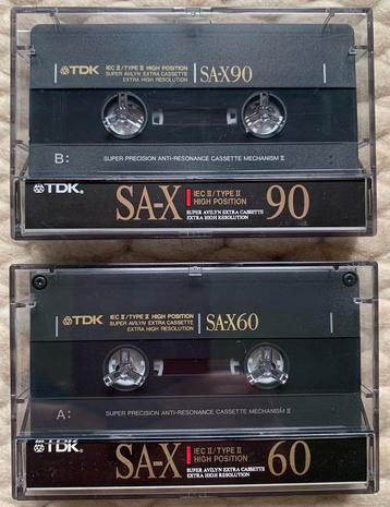 Onbeschreven TDK SA-X90 SA-X60 cassettebanden 1990 SAX 90 60 beschikbaar voor biedingen
