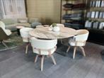Natuzzi Italia eetkamerset – showroommodel, Ophalen of Verzenden, Zo goed als nieuw, 4 tot 6 stoelen