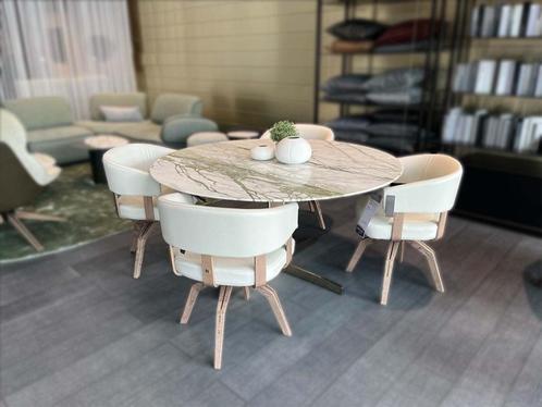 Natuzzi Italia eetkamerset – showroommodel, Huis en Inrichting, Complete eetkamers, Zo goed als nieuw, 4 tot 6 stoelen, Ophalen of Verzenden