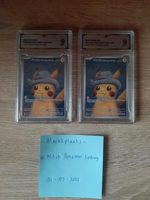 Pikachu x Van Gogh Pokemon kaarten graded 9 #085, Hobby en Vrije tijd, Verzamelkaartspellen | Pokémon, Nieuw, Meerdere kaarten