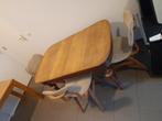 Nostalgische tafel met 3 stoelen, Ophalen, Zo goed als nieuw, Rechthoekig, 50 tot 100 cm