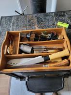 Vintage verzameling in houten bak, Ophalen of Verzenden