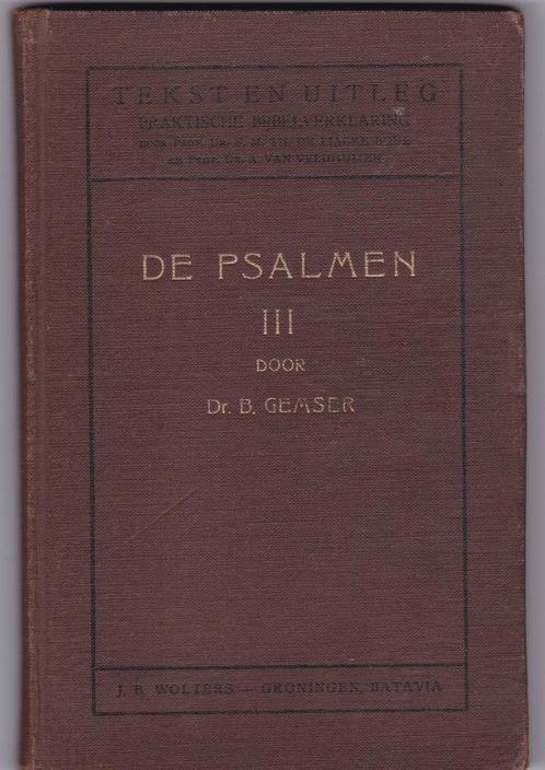 Gemser, Dr.B. - De psalmen III, Boeken, Godsdienst en Theologie, Gelezen, Christendom | Protestants, Ophalen of Verzenden