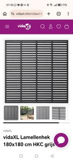 Louvre schutting 2 stuks, Tuin en Terras, Tuinschermen, Ophalen, Gebruikt, Kunststof, 200 cm of meer