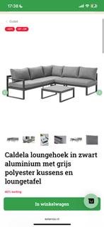 Loungeset zwart aluminium, Tuin en Terras, Tuinsets en Loungesets, Ophalen, Zo goed als nieuw, Aluminium, 5 zitplaatsen