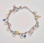 Zilveren armband hartjes 18.5cm, Verzenden, Gebruikt, Zilver, Zilver
