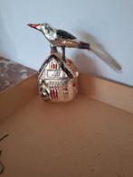 Antieke kerstbal huisje met vogel, Diversen, Kerst, Ophalen of Verzenden