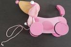 Scratch houten trekhondje (roze), Ophalen of Verzenden, Zo goed als nieuw, Duw- of Trekspeelgoed