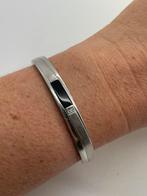 A391 Prachtige zilveren modernist armband met onyx, Sieraden, Tassen en Uiterlijk, Zwart, Ophalen of Verzenden, Zo goed als nieuw