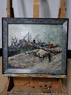 Antoon Kruysen "Boerderijen in de winter" schilderij te koop, Antiek en Kunst, Ophalen