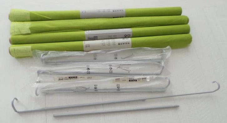 4 NIEUWE GORDIJNPANELEN + 4 GORDIJNROEDES IKEA Anno Lill, Huis en Inrichting, Stoffering | Gordijnen en Lamellen, Nieuw, 200 cm of meer