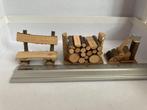3 houten tuin miniaturen, Verzenden, Poppenhuis