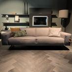 House of Dutchz 3-Zitsbank Dutchz 106 Leer Grijs, Ophalen, 250 tot 300 cm, Rechte bank, Modern, Design