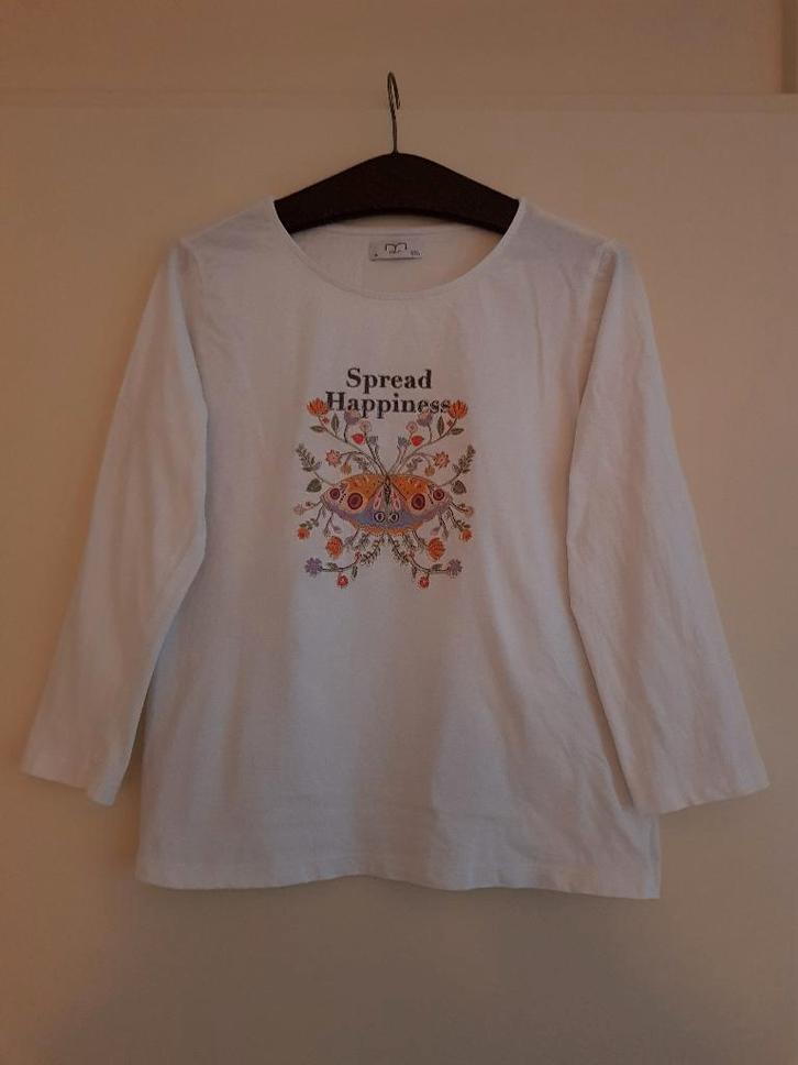 T-shirt voor dames -- maat M / 38 -- MLN, Kleding | Dames, T-shirts, Zo goed als nieuw, Maat 38/40 (M), Wit, Ophalen of Verzenden