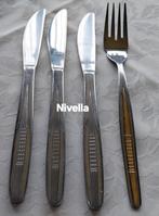 Nivella bewerkte messen vork gouden versiering, Ophalen of Verzenden, Rvs of Chroom