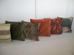 6 Kussens Groen Camel Oranje Beige Kussen - zgan - per stuk, Ophalen of Verzenden, Zo goed als nieuw, Groen, Vierkant