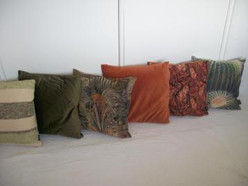 6 Kussens Groen Camel Oranje Beige Kussen - zgan - per stuk  beschikbaar voor biedingen