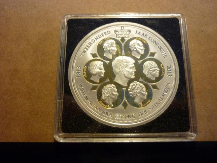 1813 Tweehonderd jaar Koninkrijk 2013 Willem Alexander, Postzegels en Munten, Penningen en Medailles, Overige materialen, Nederland