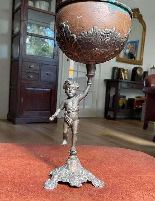 Pot messing putto / engel / cherubijn, Antiek en Kunst, Curiosa en Brocante, Ophalen of Verzenden