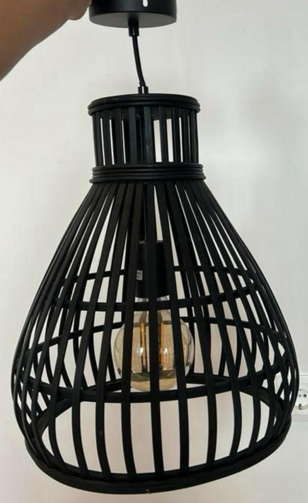 Lampen, Huis en Inrichting, Lampen | Hanglampen, Zo goed als nieuw, Minder dan 50 cm, Hout, Ophalen