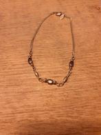 Elegante zilverkleurige armband met kralen mkm design, Gebruikt, Ophalen of Verzenden, Met bedels of kralen, Zilver