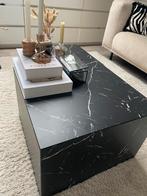 Zwarte Marmer Bijzettafels (2 stuks), Huis en Inrichting, Ophalen, Overige materialen, Gebruikt, Vierkant