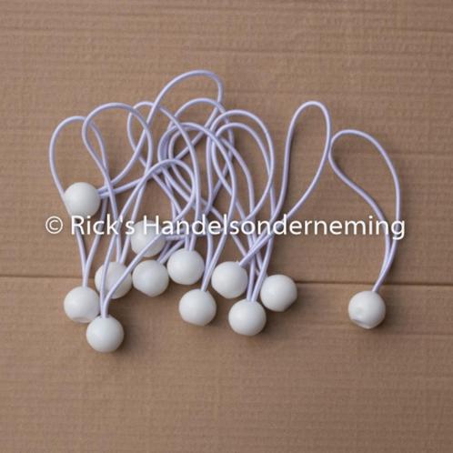 Elastiek met bal / tentspanner wit 12-delig lengte 17 cm, Tuin en Terras, Partytenten, Nieuw, Overige typen, Minder dan 5 meter