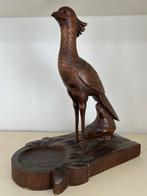 Houten Vogelbeeld met Bakje - Handgesneden, Ophalen of Verzenden