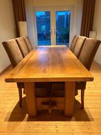 Eiken houten tafel 220x90cm, Ophalen, Gebruikt, Eikenhout, 200 cm of meer