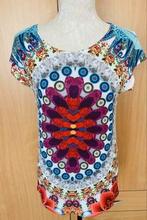 Made in Italy top maat S desigual look!, Kleding | Dames, Overige kleuren, Ophalen of Verzenden, Zo goed als nieuw, Korte mouw