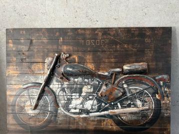Geweldig mooie houten wandbord motor met metaal 3D muurkunst beschikbaar voor biedingen