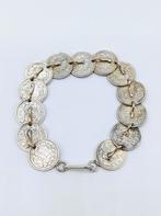 Zilveren dubbeltjes armband, Wilhelmina, 18,5 cm.