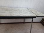Vintage formica tafel uitschuifbaar., Ophalen, Gebruikt, 50 tot 100 cm, Vijf personen of meer