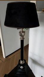 Prachtige Kuster style Tafellamp zwart oud-zilver accenten, Huis en Inrichting, Lampen | Tafellampen, Ophalen of Verzenden, Metaal