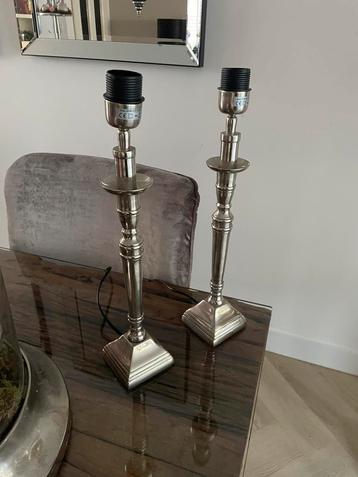 Tafel lampen set nikkel! Nieuwstaat ! 45cm  beschikbaar voor biedingen