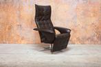ZGANieuw bruine leren Jori Square design relaxfauteuil, Huis en Inrichting, Fauteuils, Jori, Design, 75 tot 100 cm, Ophalen of Verzenden
