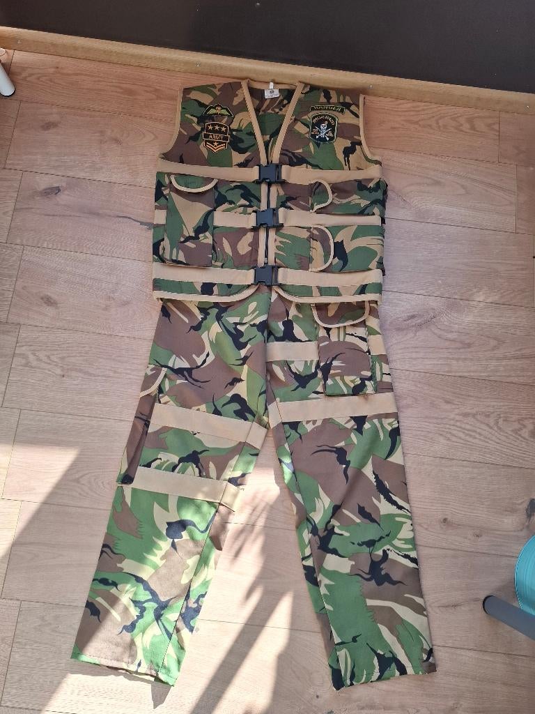 Carnavalsoutfit army kostuum met vest en broek, Carnaval, Nieuw, Kleding, Karnevalswierts