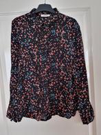 Blouse zwart met gekleurde print maat XS Pieces, Zwart, Nieuw, Ophalen of Verzenden, Maat 34 (XS) of kleiner