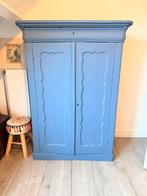 Biedermeier meidenkast in Blauwe kleur van Annie Sloan, Ophalen, Gebruikt, 100 tot 150 cm, 150 tot 200 cm