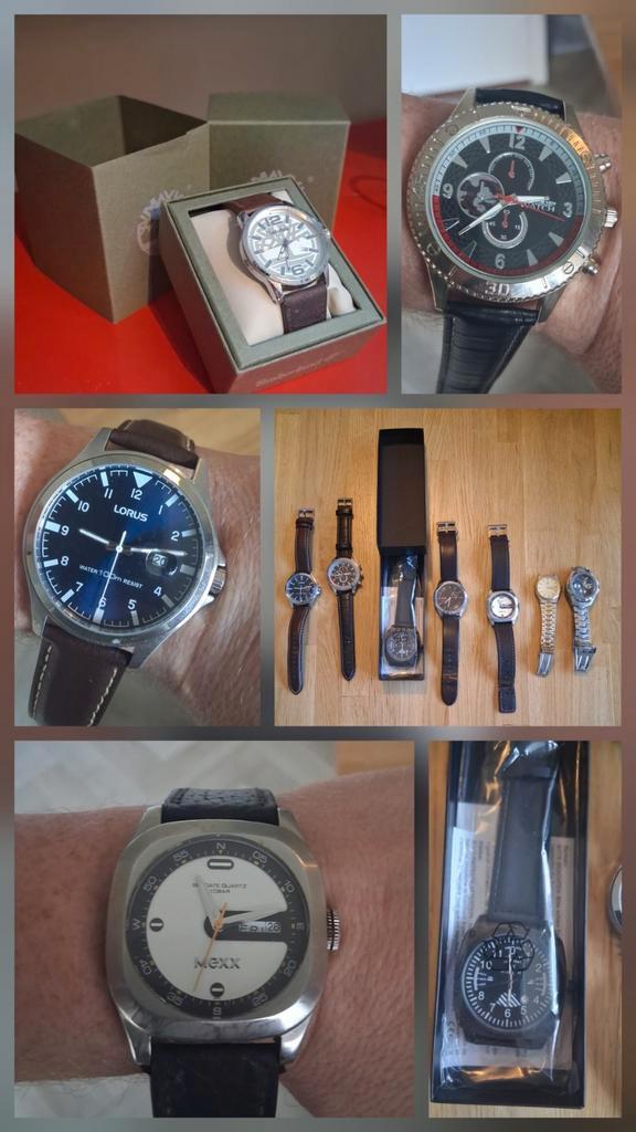 Veel verschillende horloges uit nalatenschap., Sieraden, Tassen en Uiterlijk, Horloges | Heren, Gebruikt, Overige merken, Staal