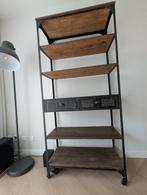 Industriële Kast met Houten Planken, Huis en Inrichting, Kasten | Wandmeubels, Ophalen, Zo goed als nieuw, Minder dan 150 cm, Met lade(s)