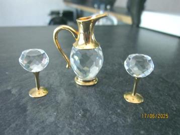 Swarovski memorie Wijnkaraf met twee glazen incl. vdoos & ce beschikbaar voor biedingen
