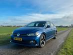 Volkswagen Polo 1.0 TSI 95pk 2019 Blauw 2x R-line!, Voorwielaandrijving, Emergency brake assist, Stof, 40 €/maand