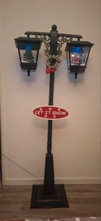 Kerst lantaarn met muziek en sneeuw, Ophalen, Kerst, Zo goed als nieuw, Glas