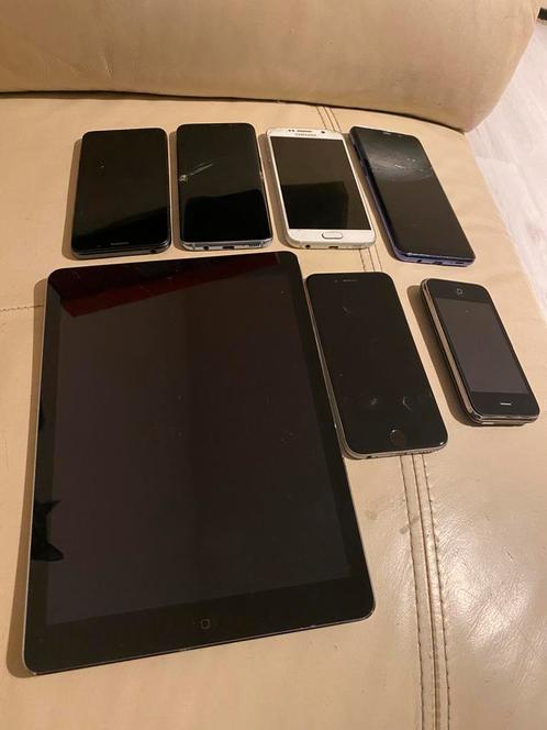 !DEFECT VOOR ONDERDELEN! 6x Smartphone 1x iPad, Telecommunicatie, Mobiele telefoons | Samsung, Gebruikt, Galaxy S2 t/m S9, 64 GB