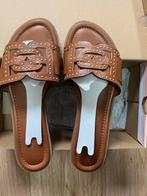 Bruine leren slippers maat 37 - Nieuw in doos!, Verzenden, Nieuw, Bruin, Slippers