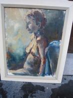 Evert Jegerings, Mooi Olieverf, Halfnaakte dame., Ophalen of Verzenden