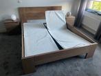 Tweepersoonsbed 160x200 - Gerookt Eiken, Verstelbaar!, Ophalen, Bruin, Tweepersoons, 200 cm
