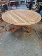 Teak tuintafels massief rond 150 cm Nu 595 euro Op=Op Outlet, Ophalen, Nieuw, Rechthoekig, Aluminium